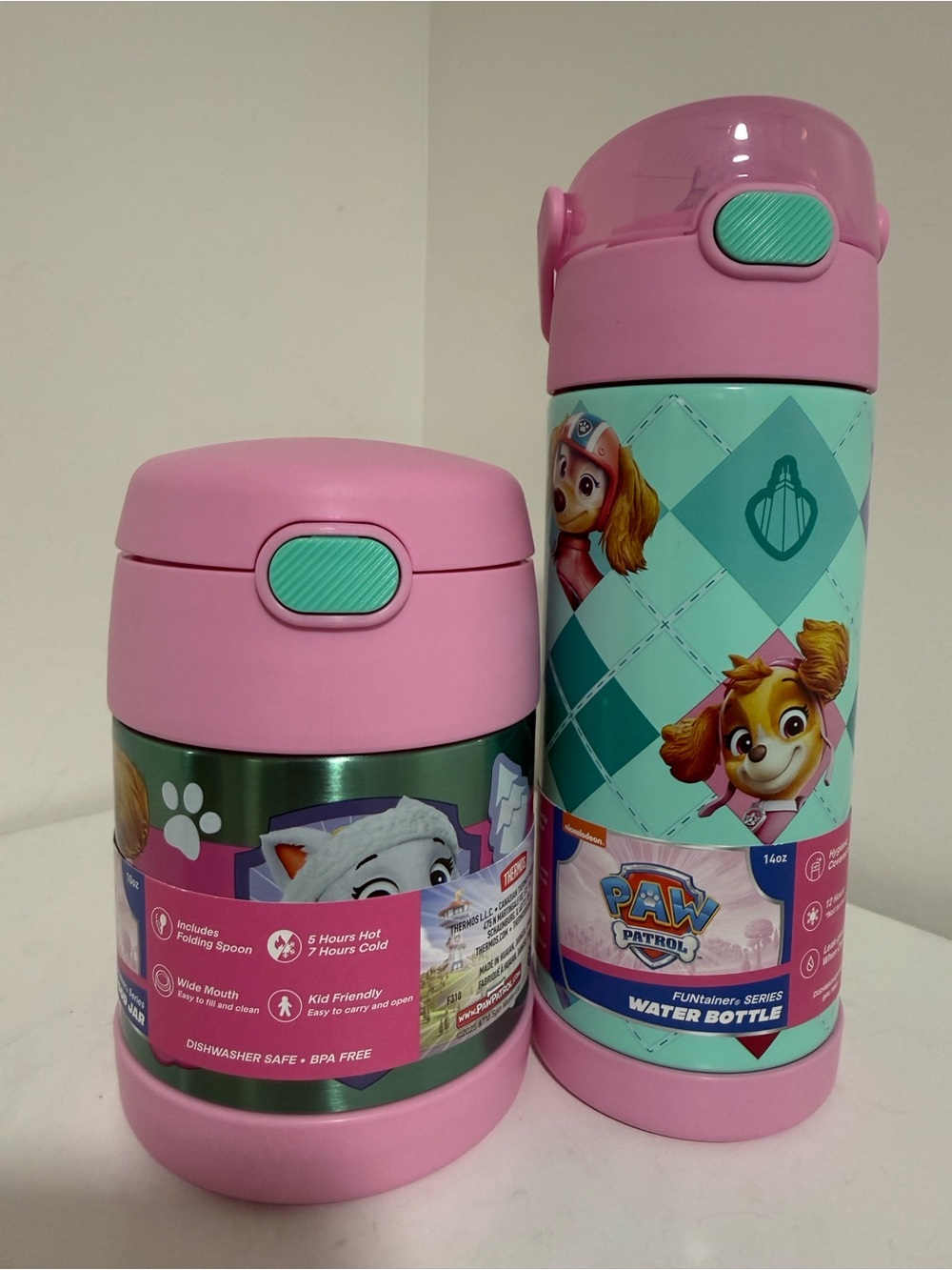 Paw Patrol Stainless Steel Water Bottle & Food Jar Set- Brand New